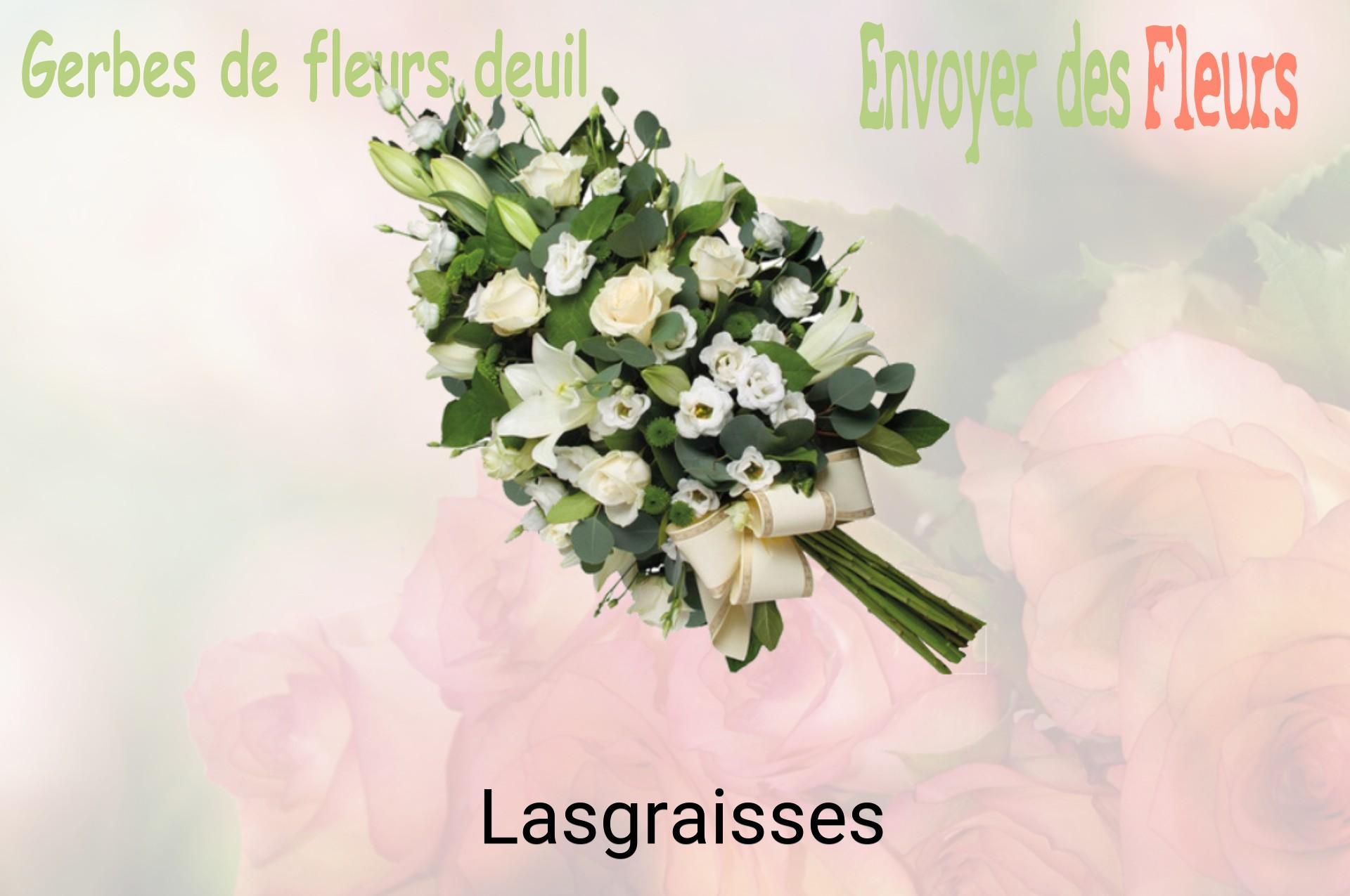 Gerbe de fleurs de deuil livrée à Lasgraisses